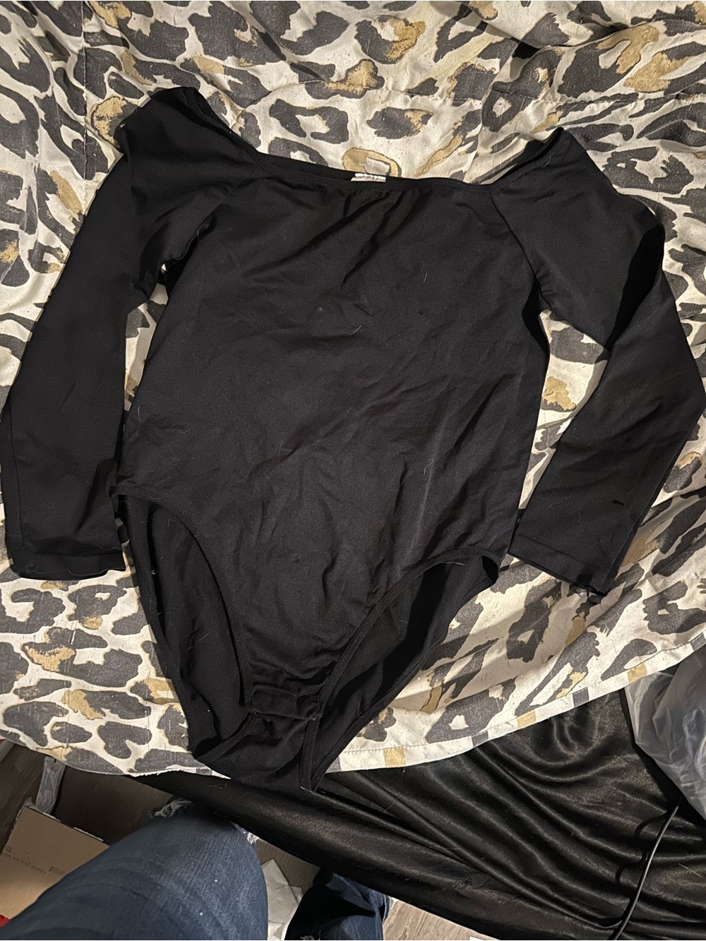 Spirit Black Long-Sleeve Kids Leotard Bodysuit